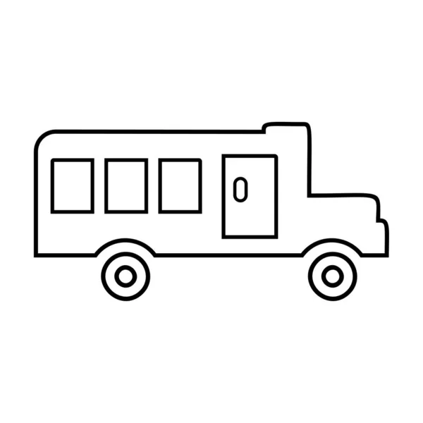 Linear School Bus Icon — Stock Vector