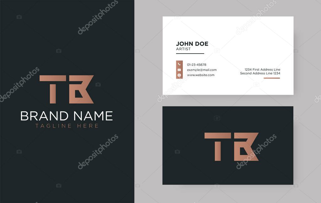 Premium letter TB logo with an elegant corporate identity template