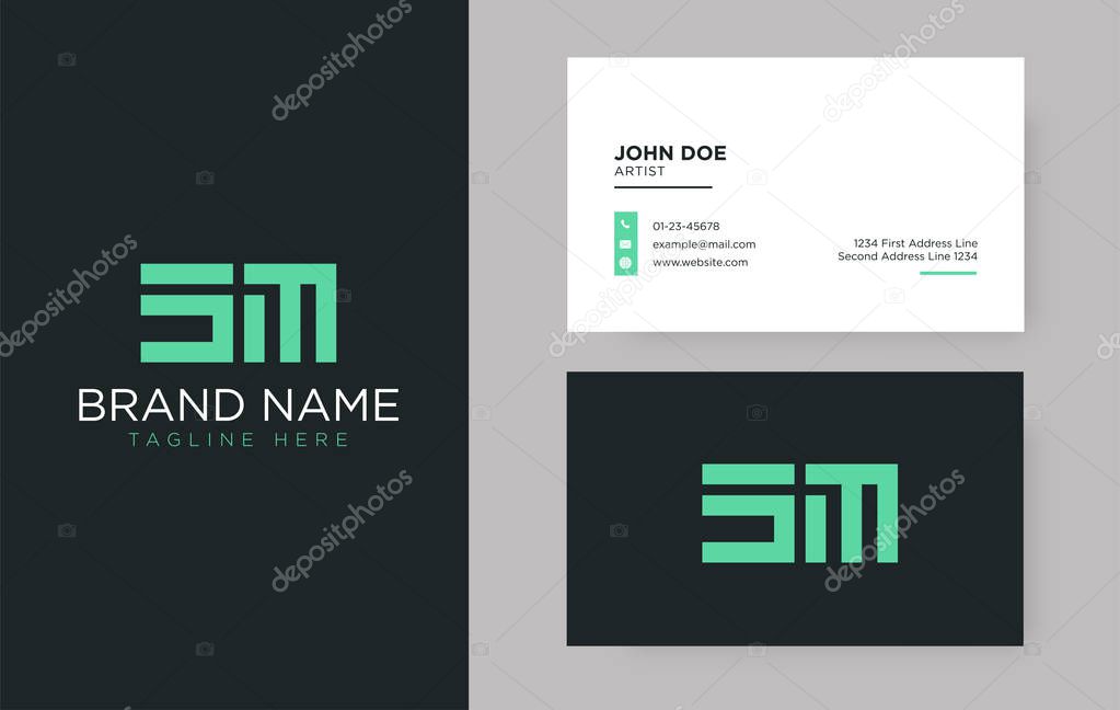 Premium letter SM logo with an elegant corporate identity template