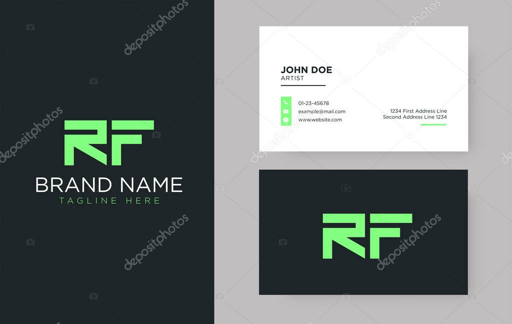 Premium letter RF logo with an elegant corporate identity template