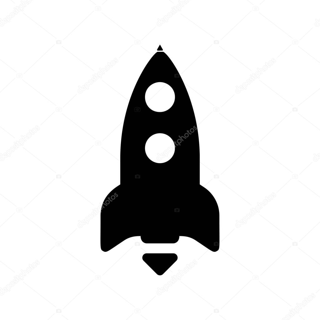 Rocket glyph icon black
