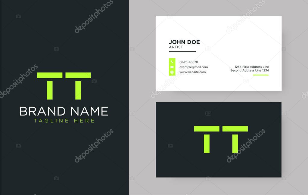 Premium letter TT logo with an elegant corporate identity template