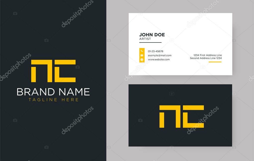 Premium letter NC logo with an elegant corporate identity template