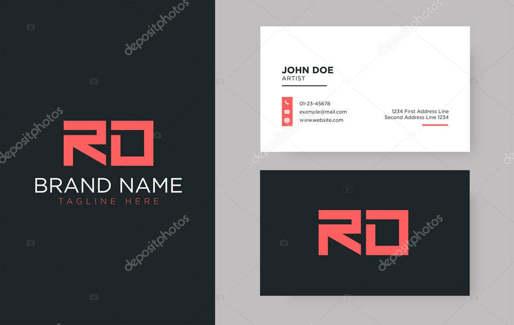 Premium letter RD logo with an elegant corporate identity template