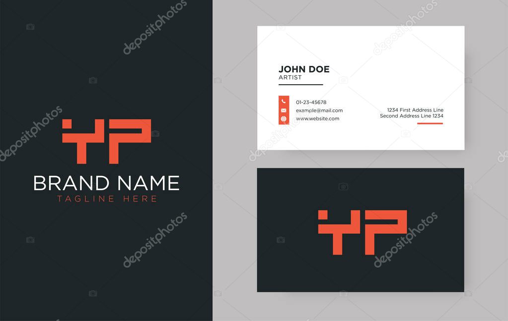 Premium letter YP logo with an elegant corporate identity template