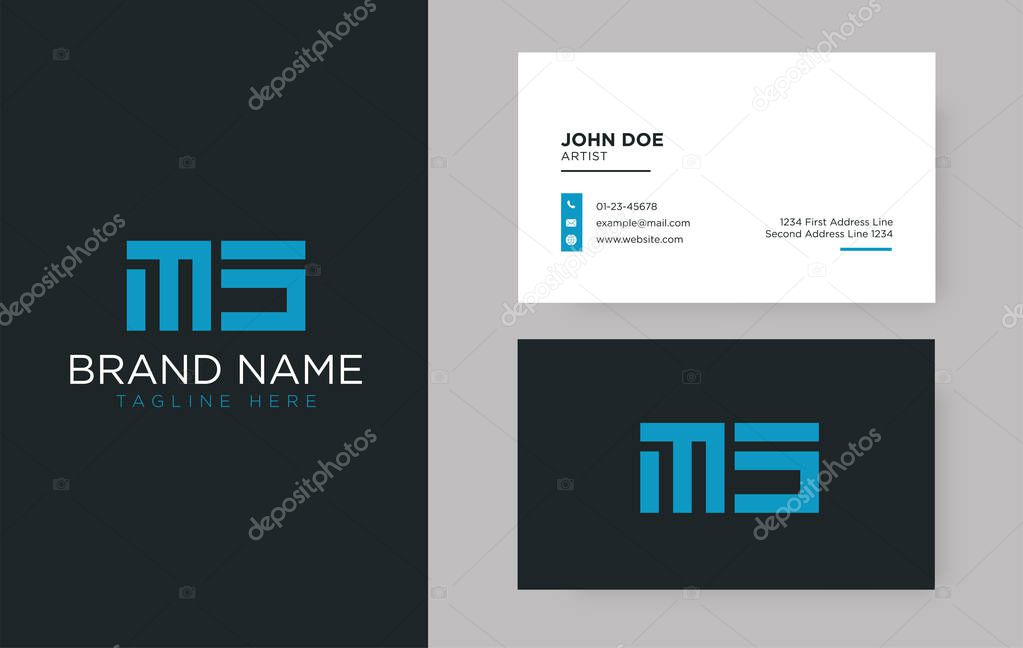 Premium letter MS logo with an elegant corporate identity template