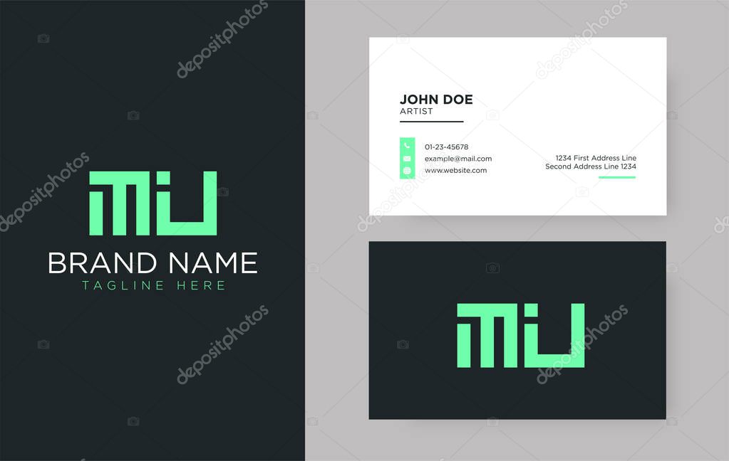Premium letter MU logo with an elegant corporate identity template