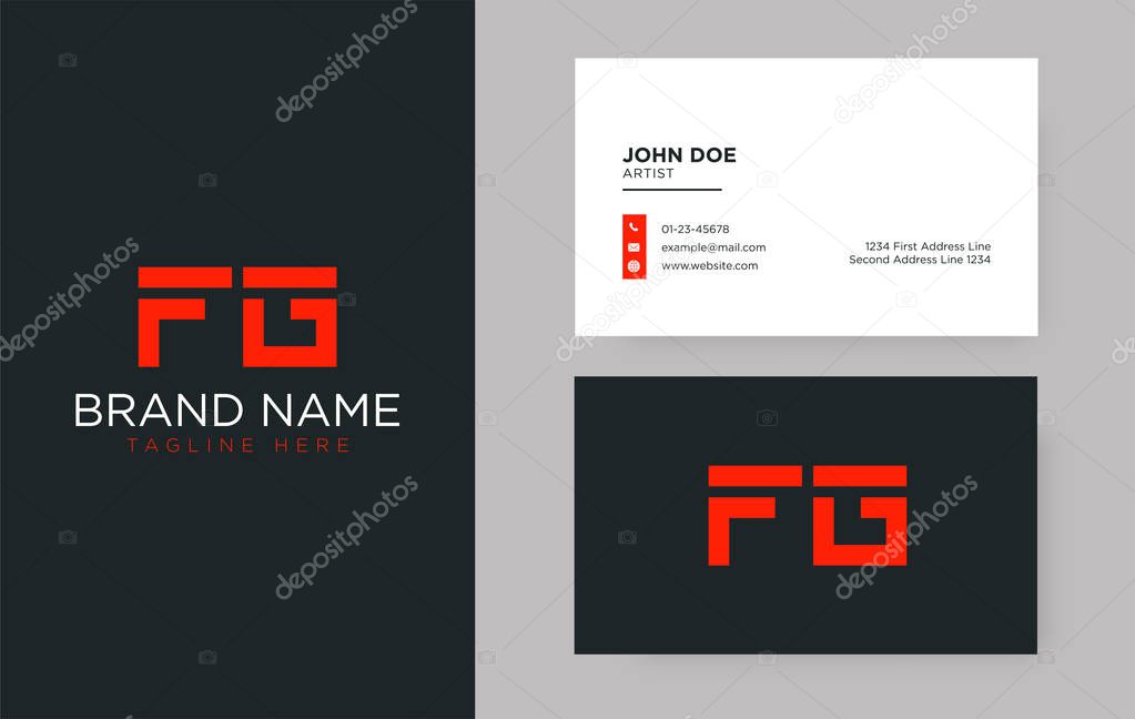Premium letter FG logo with an elegant corporate identity template