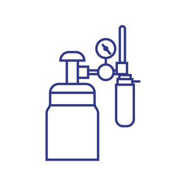 Tıbbi cihazlar-çizgi sanat vektör mavi