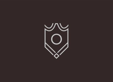 Lüks doğrusal kalkan Monogram harfi O logosu