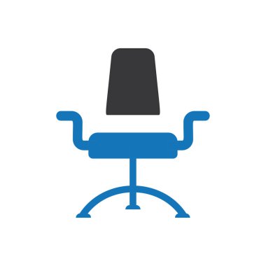 İş ofis sandalye simge vektör mavi