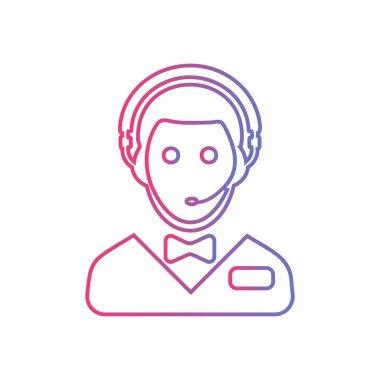 Otel online destek hizmeti vektör simgesi