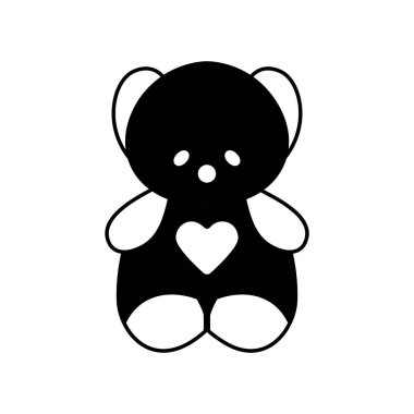 Oyuncak ayı simgesi düz-Illüstrasyon yalıtılmış vektör işareti