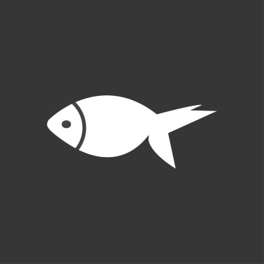 Siyah balık simgesi vektör