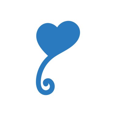 Kalp vektör simgesi, aşk sembolü. Sevgililer günü işareti-mavi