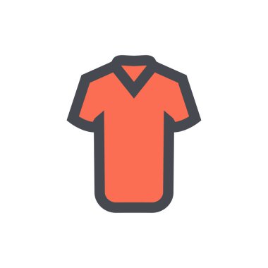 Turuncu t-shirt doğrusal renkli simge vektör