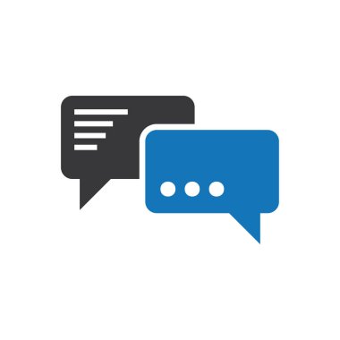 Konuşma balonu simge vektör mavi