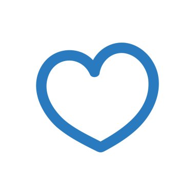 Kalp vektör simgesi, aşk sembolü. Sevgililer günü işareti-mavi