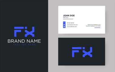 Zarif bir kurumsal kimlik şablonu ile Premium Letter FX logosu