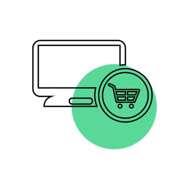Online Alışveriş vektör simgesi-online sepet işareti