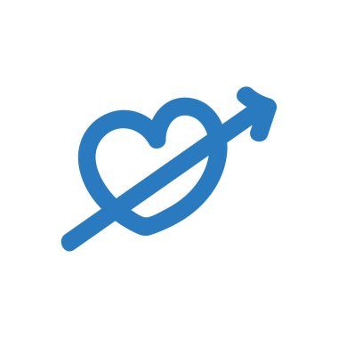 Kalp vektör simgesi, aşk sembolü. Sevgililer günü işareti-mavi