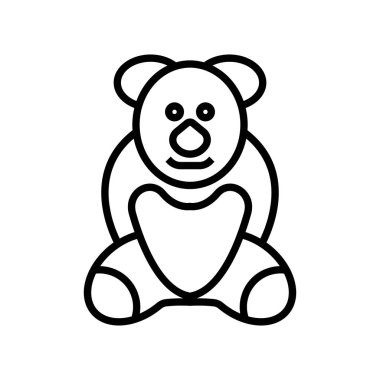 Oyuncak ayı simgesi düz-Illüstrasyon yalıtılmış vektör işareti