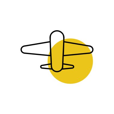 Uçak düz simge-seyahat ve taşıma vektör