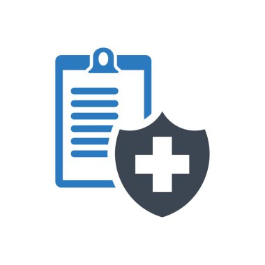 Sağlık sigortası formu - vektör çizimi belge mavi