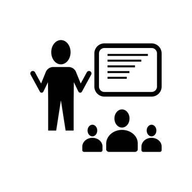 Simge - öğretmen - öğrenci ile vektör çizim siyah öğretim