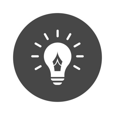 Başarılı fikir kavramı ilham tarafından ampul şekli - kalem ucu simgesi simgesi - vektör düz tasarımı ile