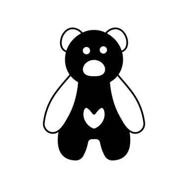 Oyuncak ayı simgesi düz-Illüstrasyon yalıtılmış vektör işareti