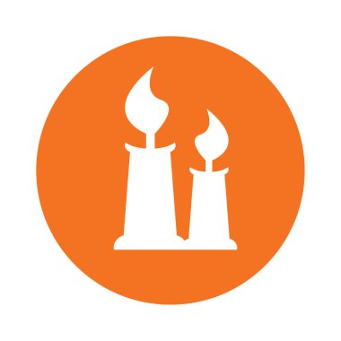 İki mum düz simgesi