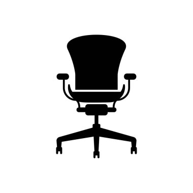 Ofis sandalye simge vektör siyah