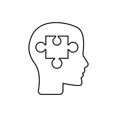 Puzzle Piece siluet Head-psikoloji kavramı