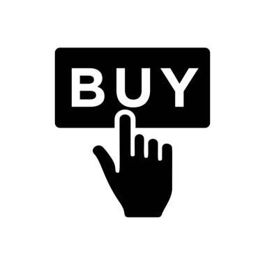 Parmak işareti simgesi - E-Ticaret işareti vektör siyah satın almak işaret
