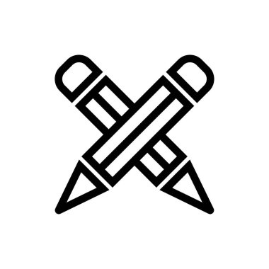 İki kalem vektör simgesi-siyah