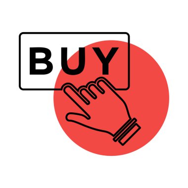 Parmak işareti simgesi satın almak için işaret-E-Ticaret işareti vektör