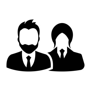 İş avatar profil resmi ile erkek ve kadınlar-Siyah