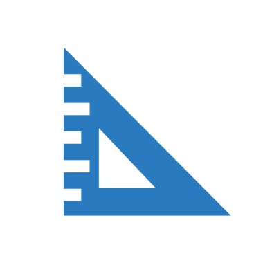 Üçgen kuralı simge vektör mavi