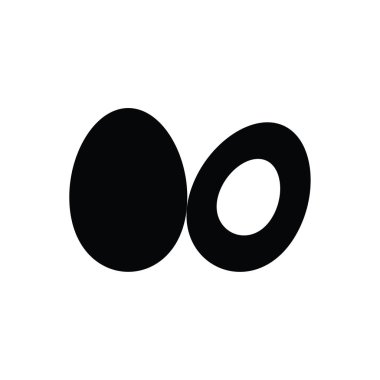 Yumurta simge vektör siyah