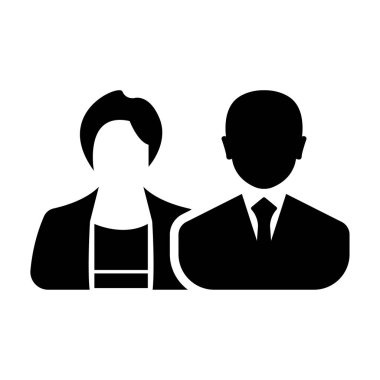İş avatar profil resmi ile erkek ve kadınlar-Siyah
