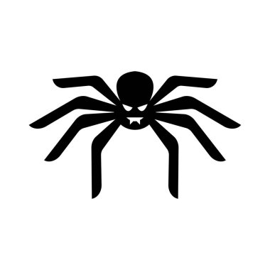 Örümcek simgesi-Cadılar Bayramı simge vektör illüstrasyon siyah