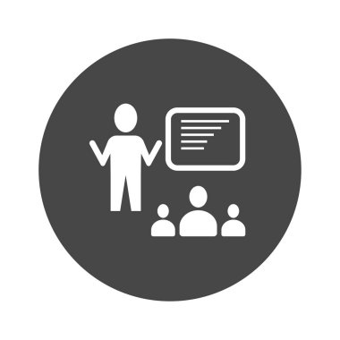 Öğretim simgesi - öğretmen - öğrenci ile vektör çizim düz tasarım