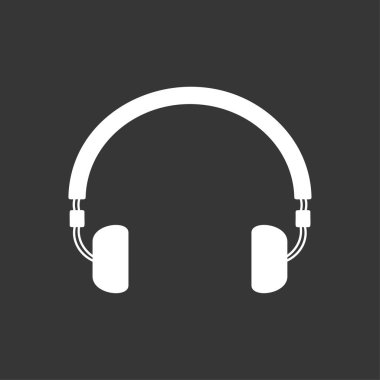 Siyah üzerinde kulaklık simgesi vektör