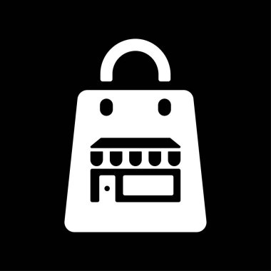 Mağaza simgesi beyaz alışveriş çantası