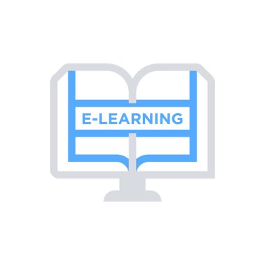 E-öğrenme vektör simgesi-online eğitim