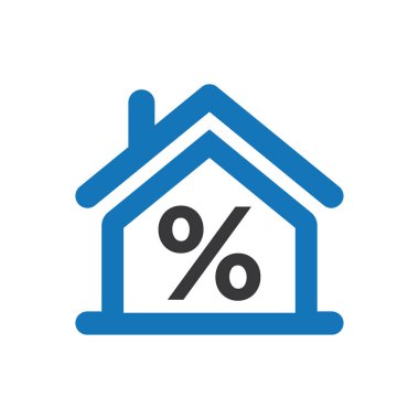 İndirim house simge vektör mavi