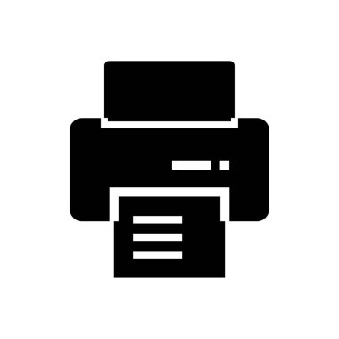 Office yazıcı simge vektör siyah