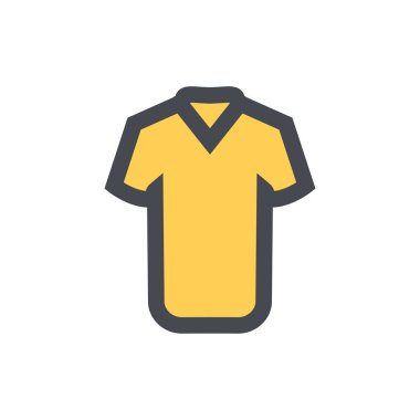 Sarı t-shirt doğrusal renkli simge vektör