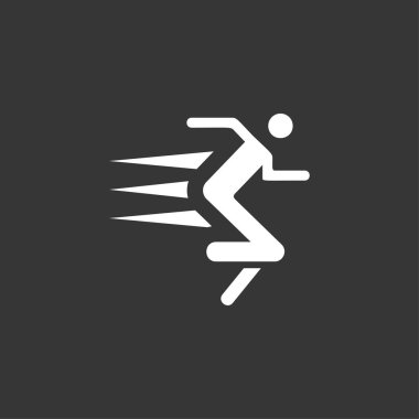 Adam koşu simgesi beyaz